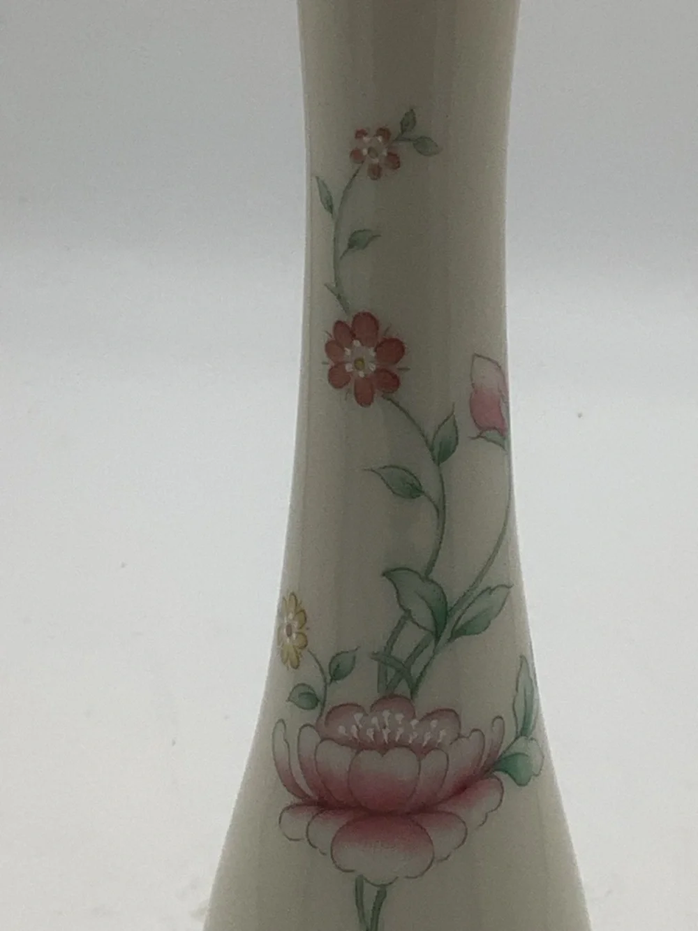 Vintage Lenox  Floral Garden Cream Bud Vase with Delicate Floral Design